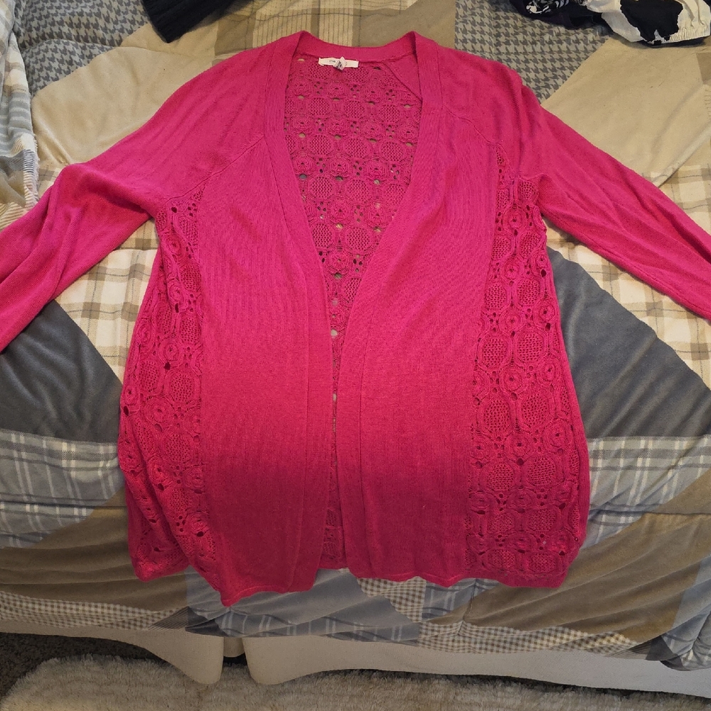 Maurices Fuchsia Open-Front Cardigan